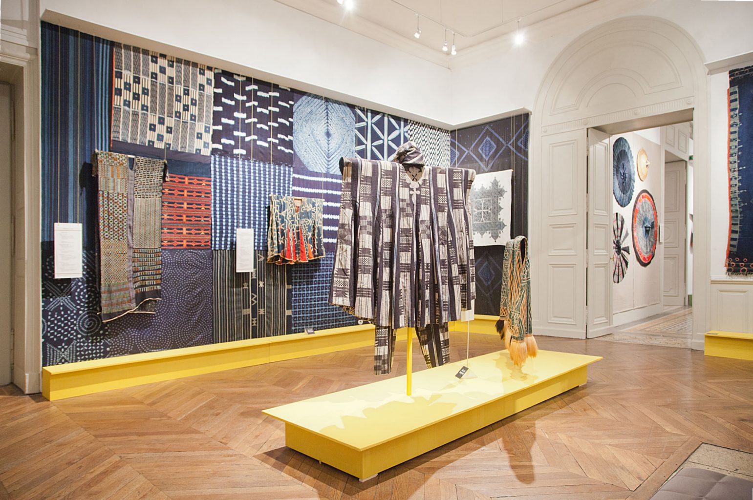 Indigo exhibition, curated by Catherine Legrand designed by In the shade of a tree studio, founded by Sophie Demay and Maël Fournier Comte with Lola Halifa-Legrand.