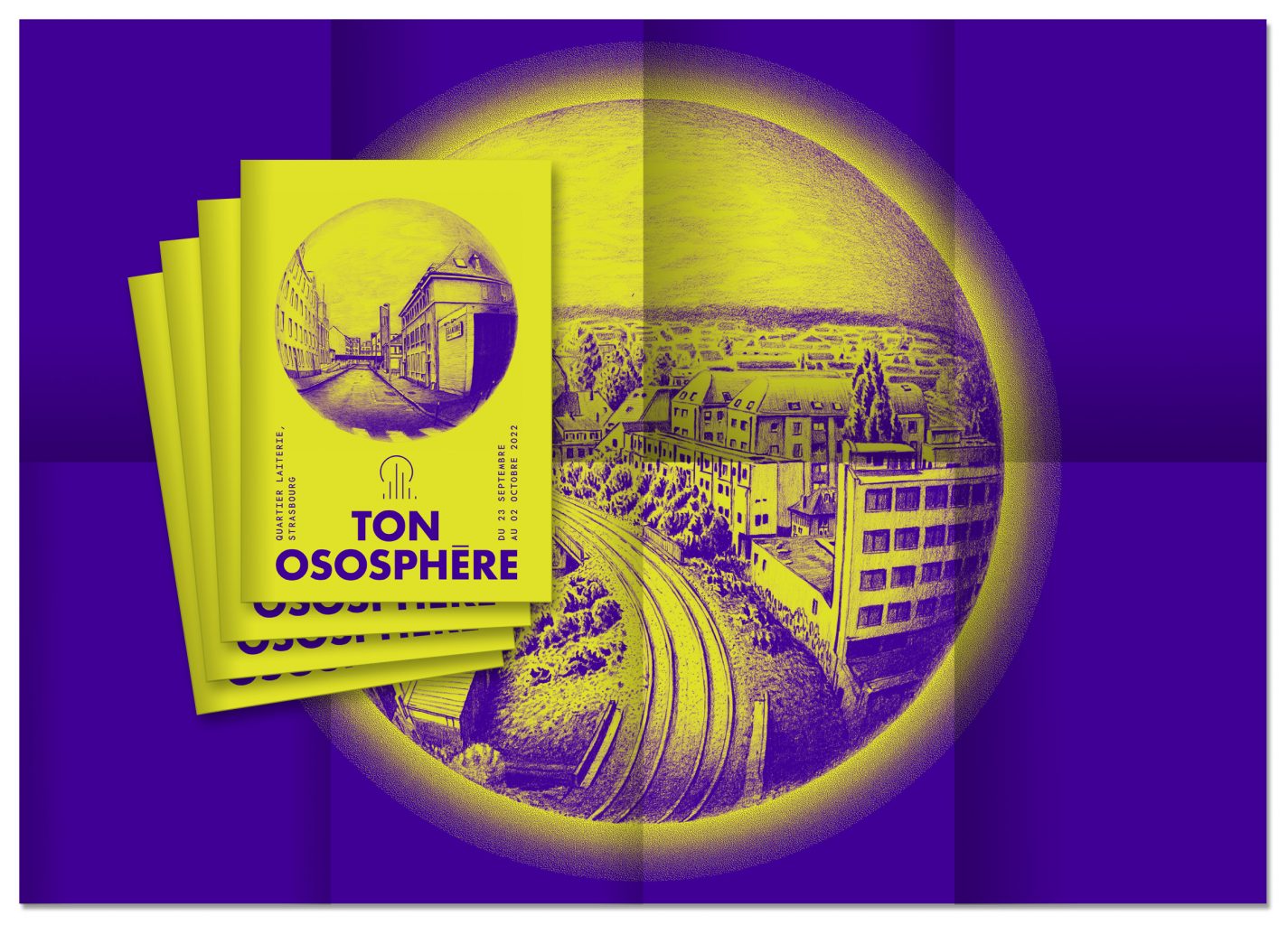 Illustrations, posters, leaflet, L’Ososphère Festival, Septembre 2022, designed by In the shade of a tree studio, founded by Sophie Demay and Maël Fournier Comte, joined by Jimmy Cintero.