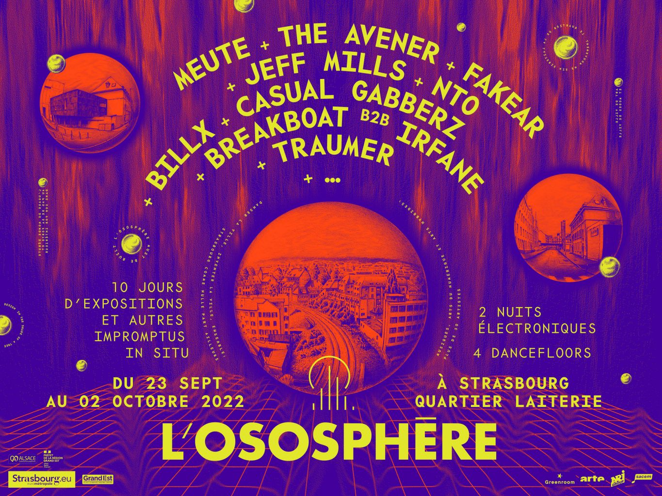 Illustrations, posters, L’Ososphère Festival, Septembre 2022, designed by In the shade of a tree studio.