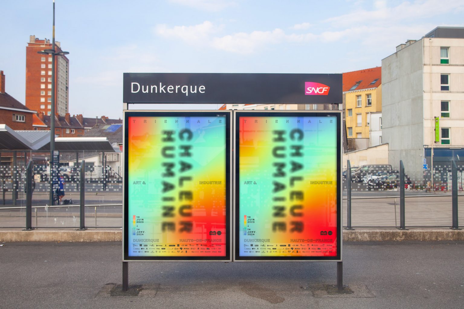 Visual identity for the Triennale Art & Industrie, Dunkerque, North of France, designed by In the shade of a tree studio, founded by Sophie Demay and Maël Fournier Comte, joined by Jimmy Cintero.
