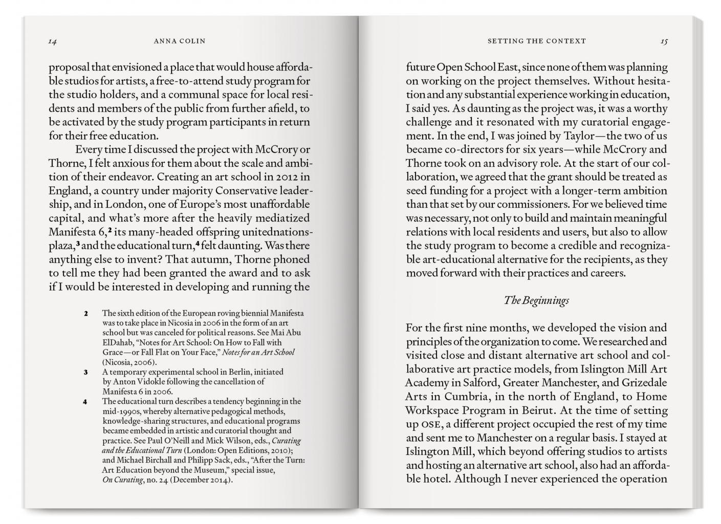 Alternative Pedagogical Spaces: From Utopia to Institutionalization, Anna Colin